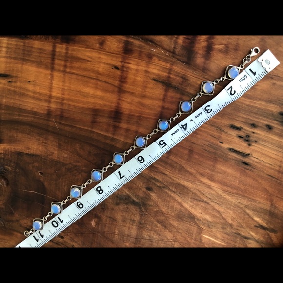 Silver w/ Periwinkle Glass Bead Bracelet or Anklet - Picture 3 of 3